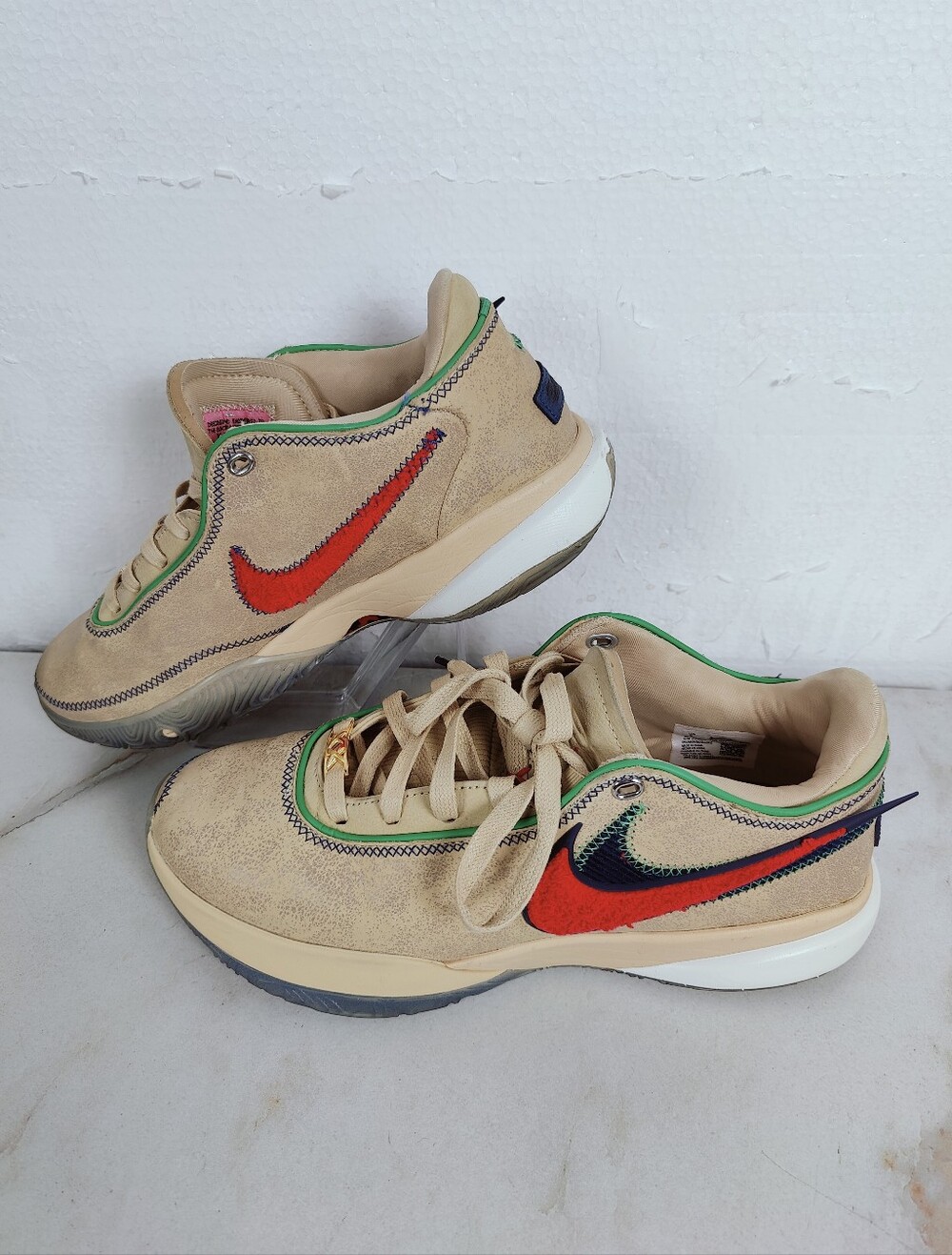 Nike LeBron 20 'Four Horsemen' Sesame/University Red Basketball Sneakers, Sz 9